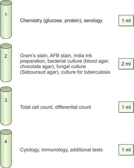 Figure 1182.4 Laboratory tests for evaluation of CSF in different tubes